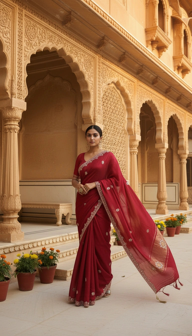 Rajvaniya Modal Gaji Look Handloom Silk Style Saree