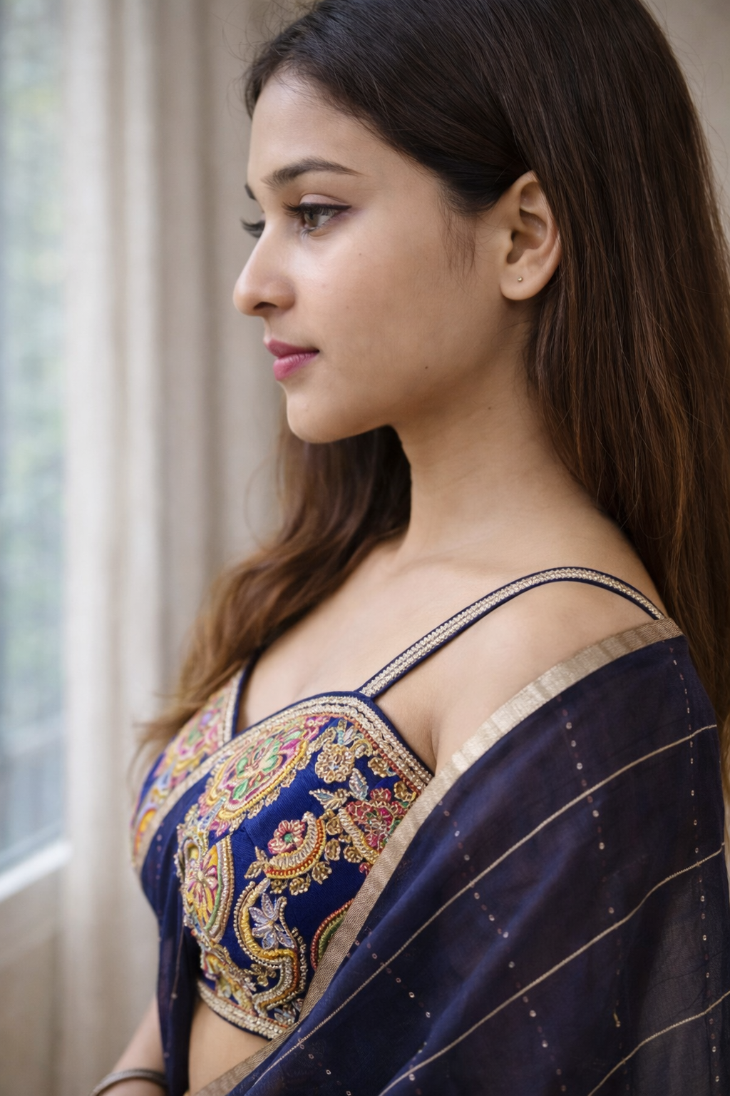 Rasm Designer Studio Neel Vastra Royale Blue Handloom Silk Saree