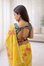 Aurum Veda Tisu Zari Saree – Dual Color Edition | Handcrafted Zari Work
