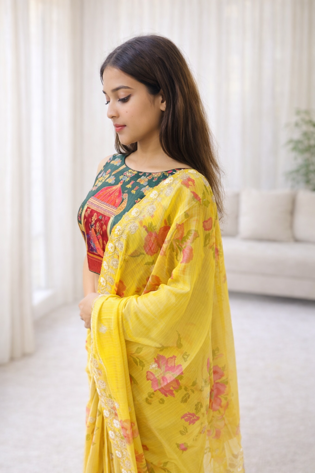Aurum Veda Tisu Zari Saree – Dual Color Edition | Handcrafted Zari Work