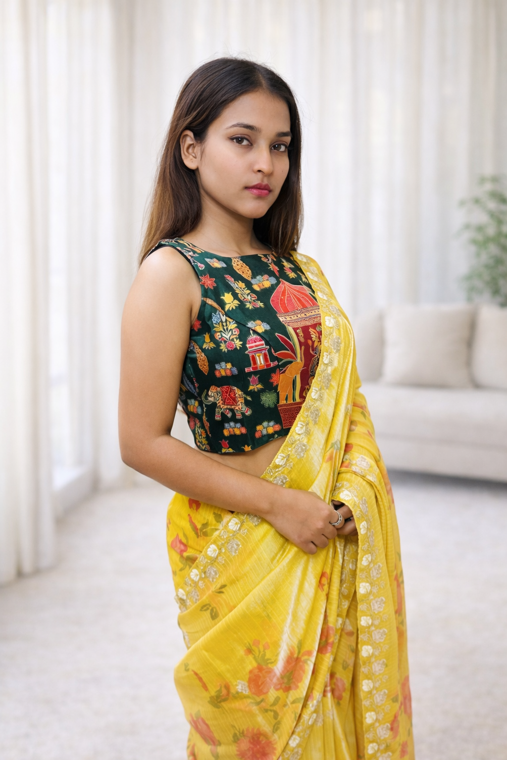 Aurum Veda Tisu Zari Saree – Dual Color Edition | Handcrafted Zari Work