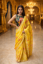 Aurum Veda Tisu Zari Saree – Dual Color Edition | Handcrafted Zari Work