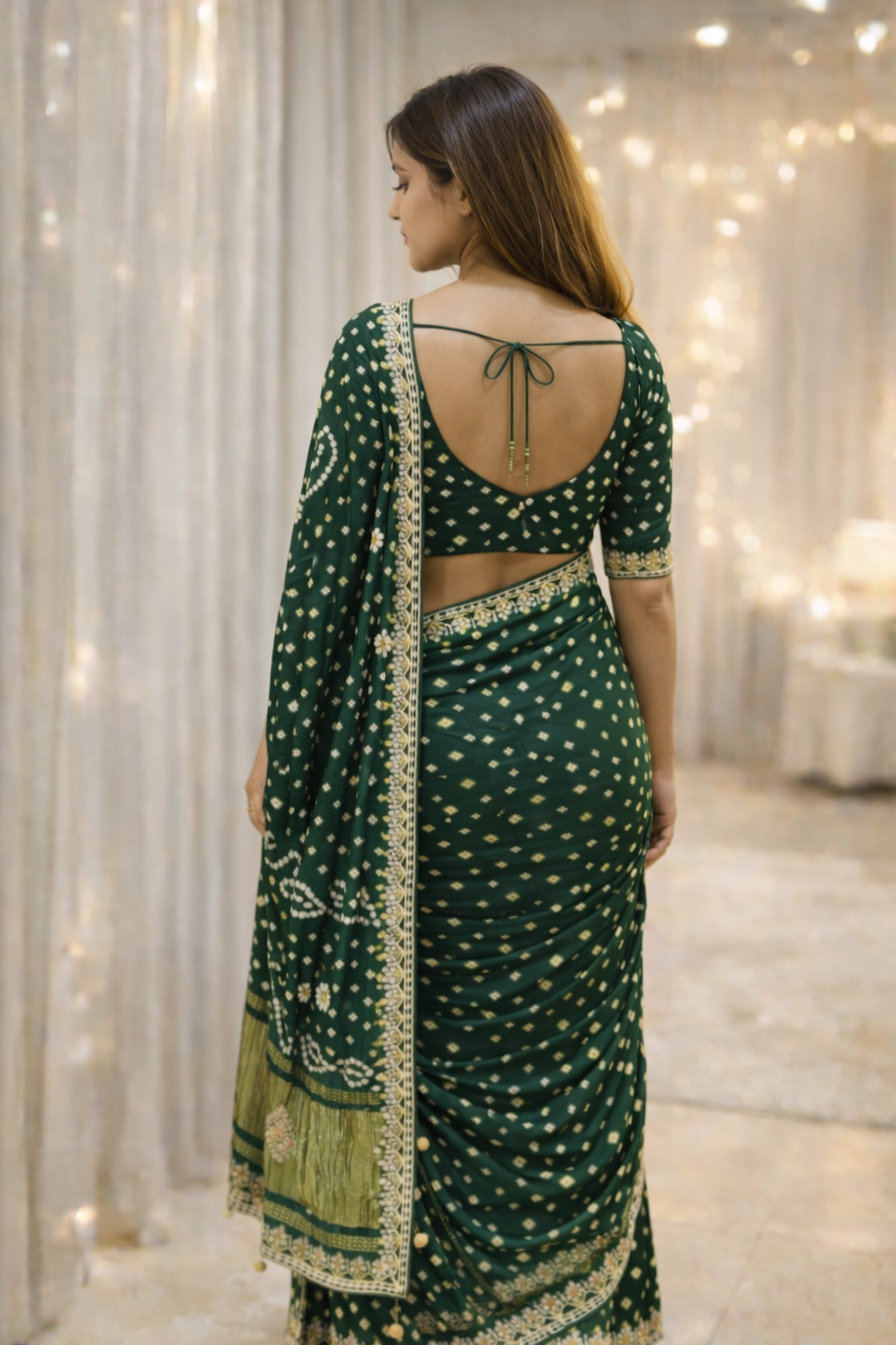 Rasm Designer Studio Zariya Royale Bandhej Gaji Modal Saree