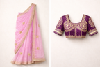 Noor-e-Gota Fancy Fabric Saree with Gota Patti Work & Designer Stitched Blouse