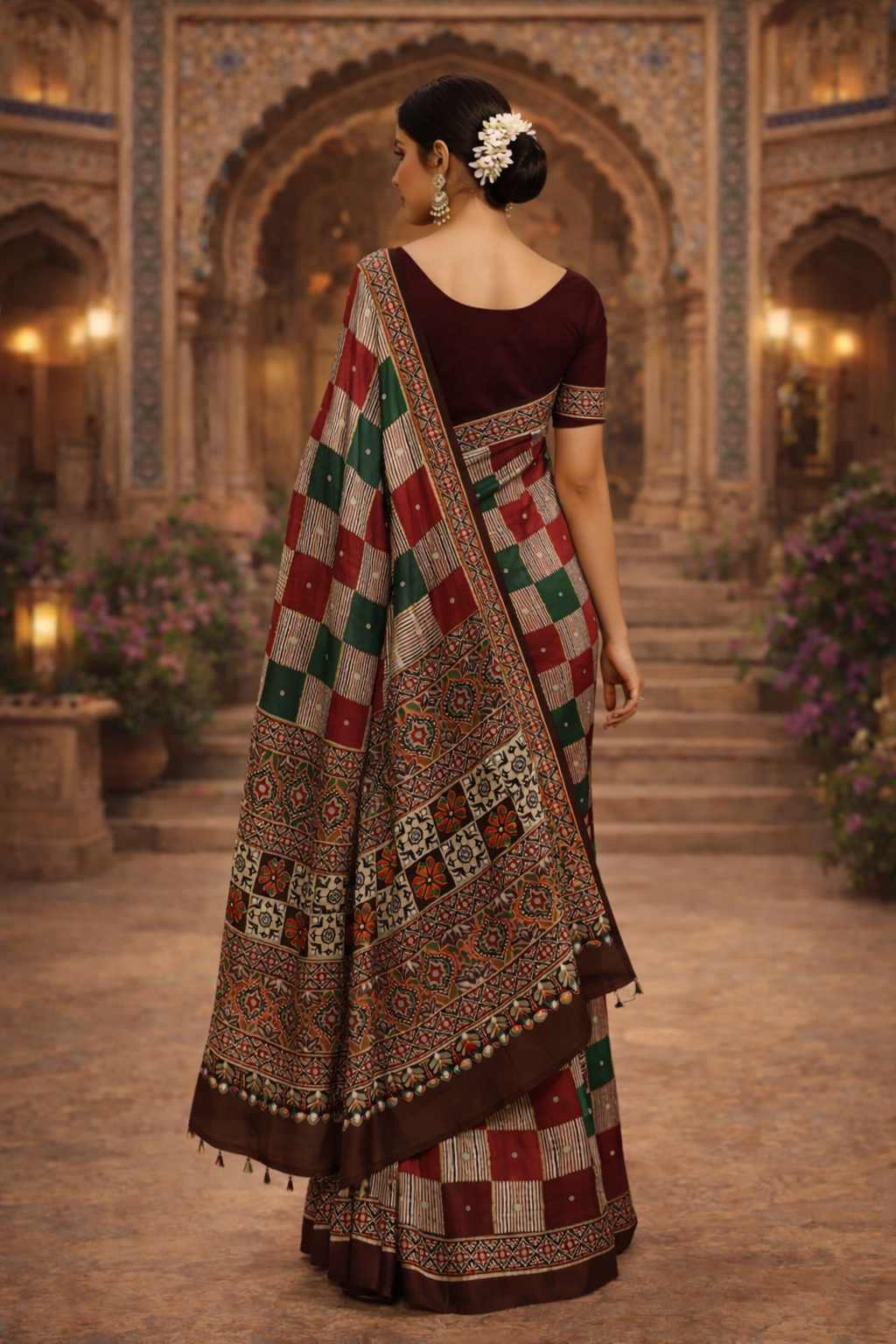 Ajrakh Noor Collection – Mirror Work Sarees