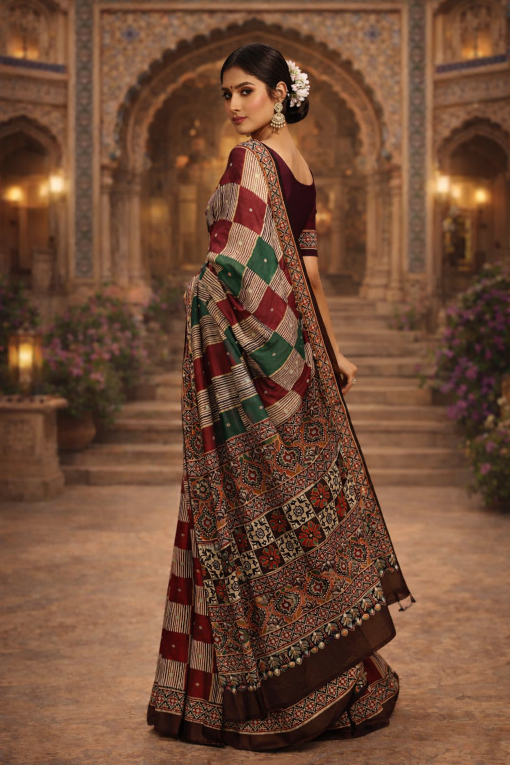 Ajrakh Noor Collection – Mirror Work Sarees