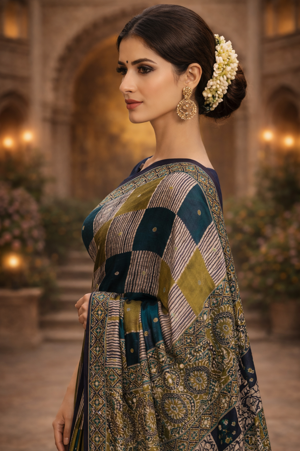 Ajrakh Noor Collection – Mirror Work Sarees
