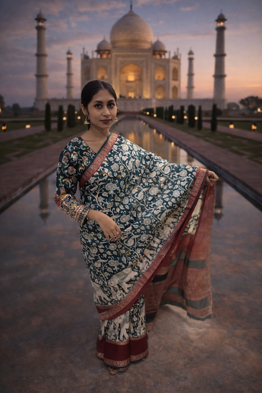 Rajwada Gaj-Mayur Cotton Silk Look Saree