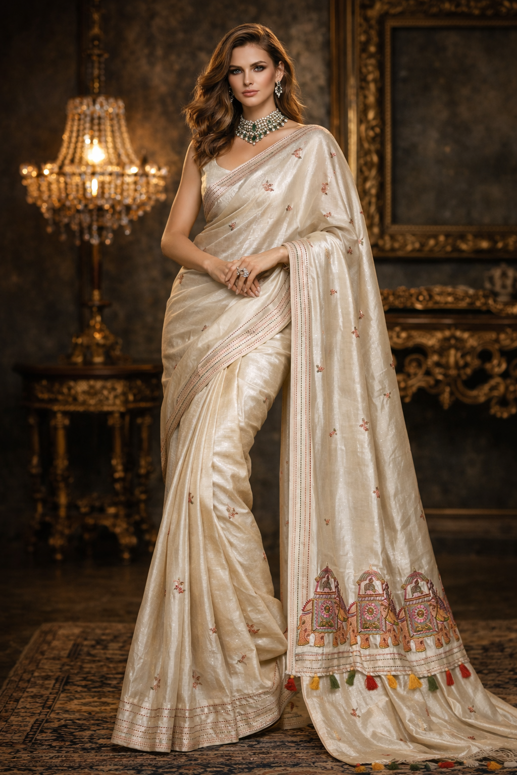 Luxury Designer Saree with Embroidered Border