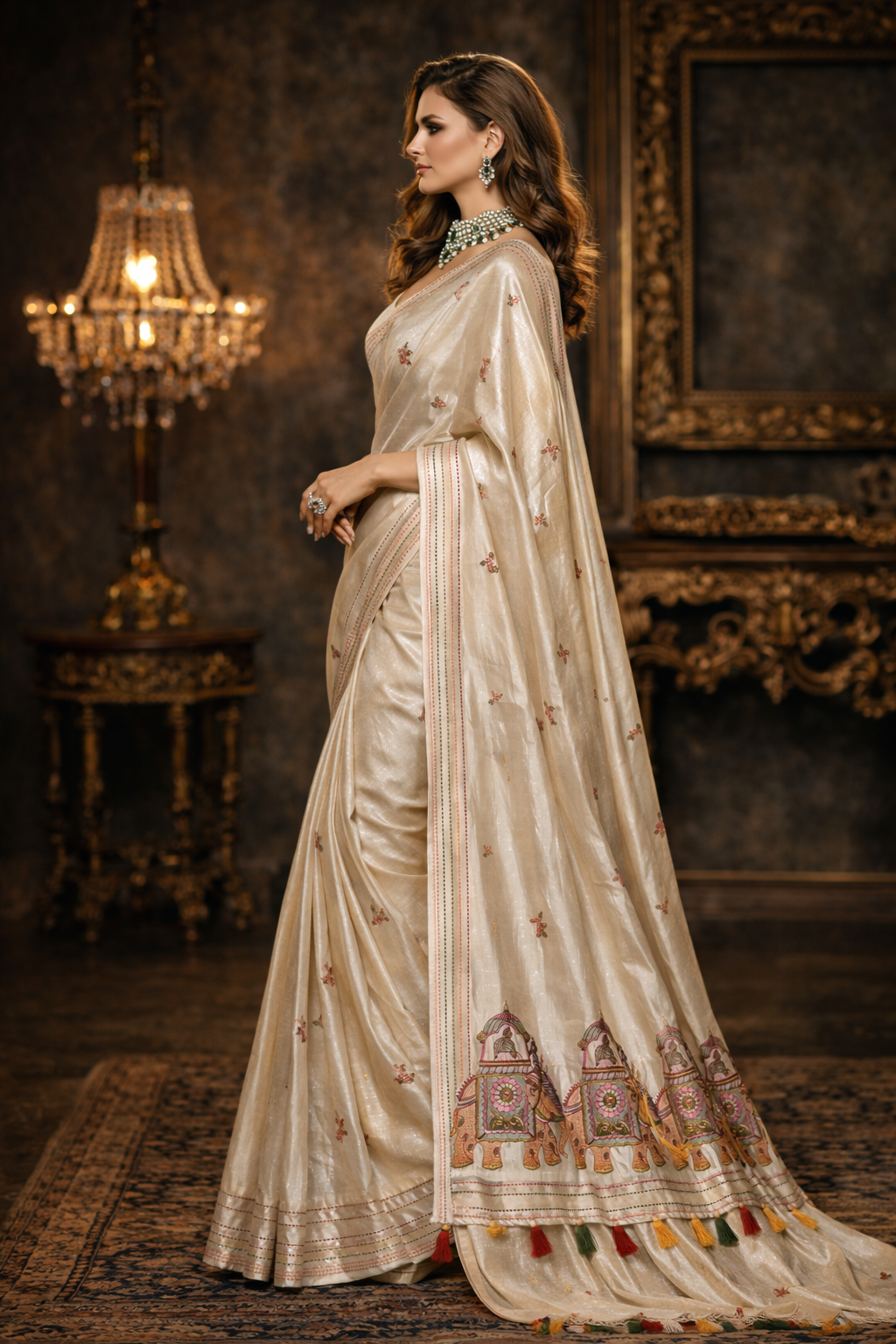 Luxury Designer Saree with Embroidered Border