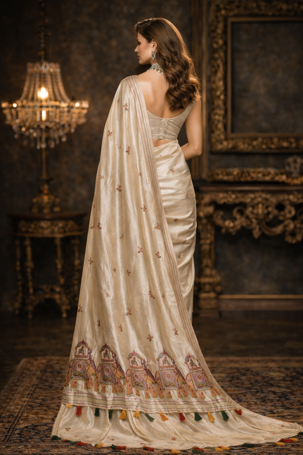 Luxury Designer Saree with Embroidered Border