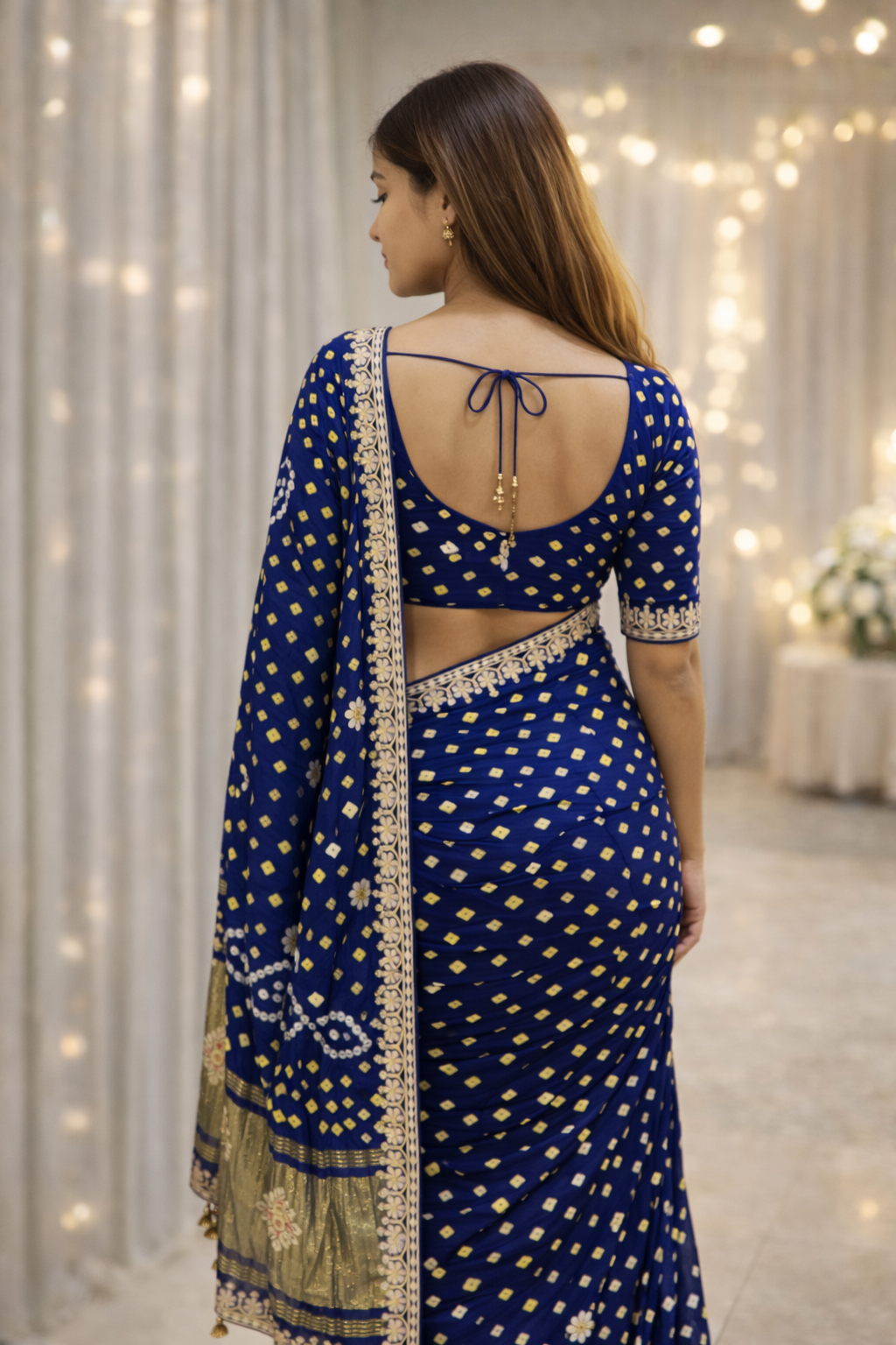 Rasm Designer Studio Zariya Royale Bandhej Gaji Modal Saree