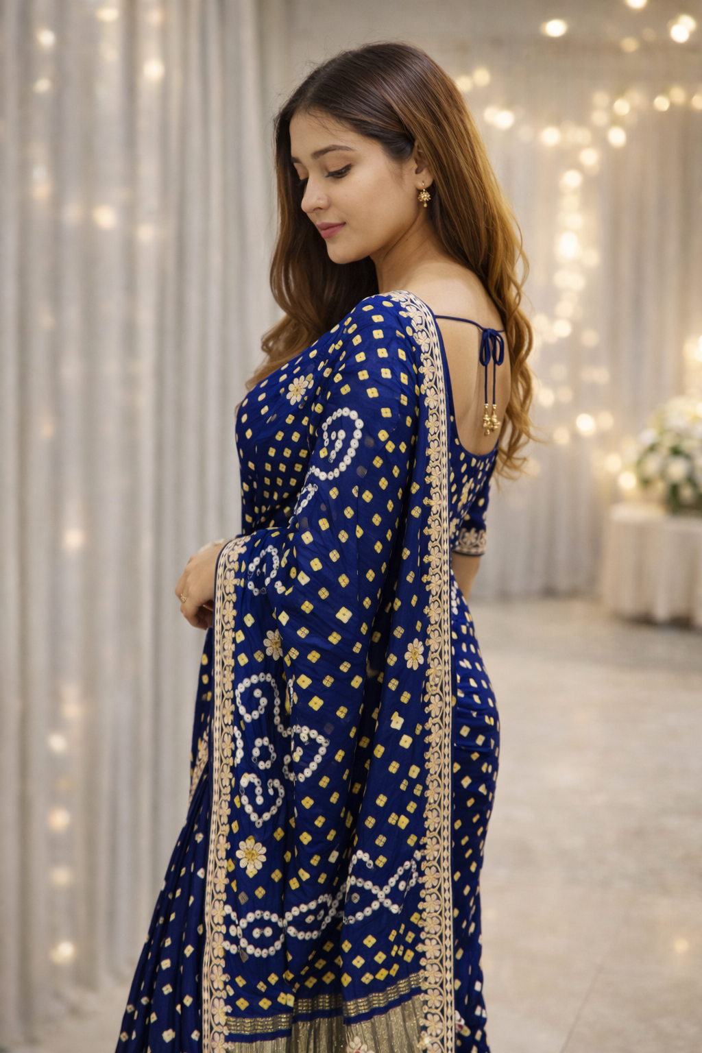 Rasm Designer Studio Zariya Royale Bandhej Gaji Modal Saree