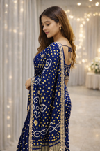 Rasm Designer Studio Zariya Royale Bandhej Gaji Modal Saree