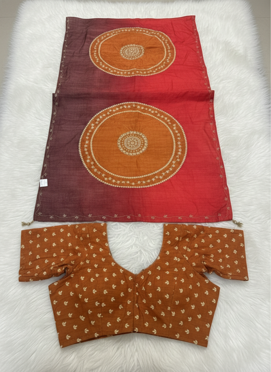 VASUNDHARA CIRCLE – Luxury Silk-Blend Printed Saree