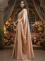 ROSELYRA Blush Pink Organza Silk Saree with Couture Embroidered Blouse