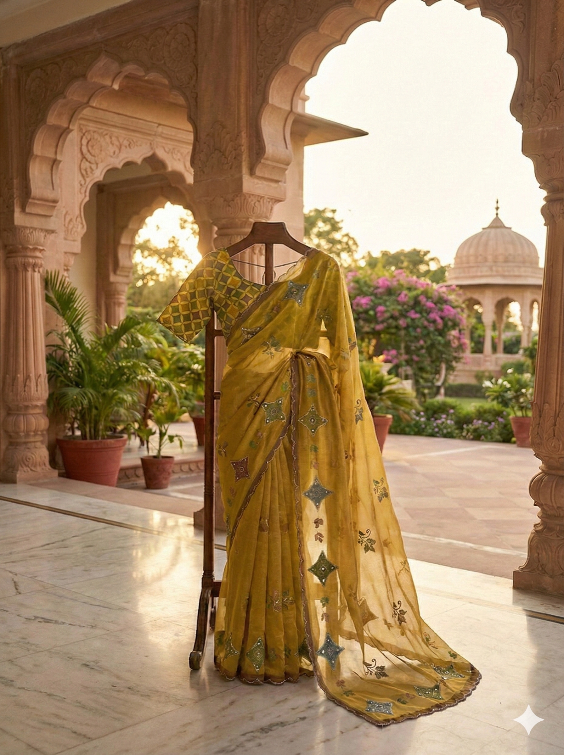 RASM Designer Studio NOORÉA Handcrafted Tisu Saree