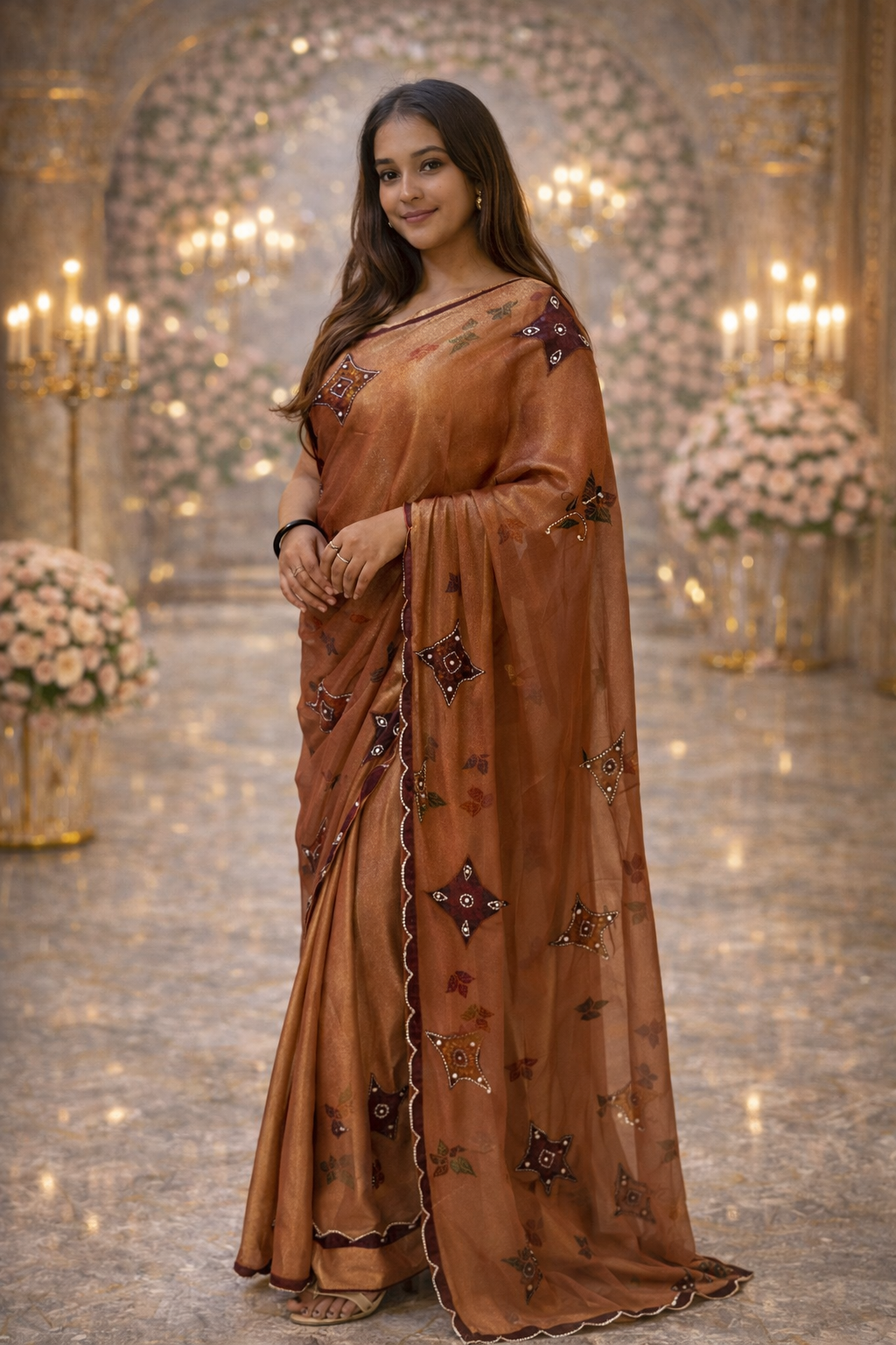 RASM Designer Studio NOORÉA Handcrafted Tisu Saree