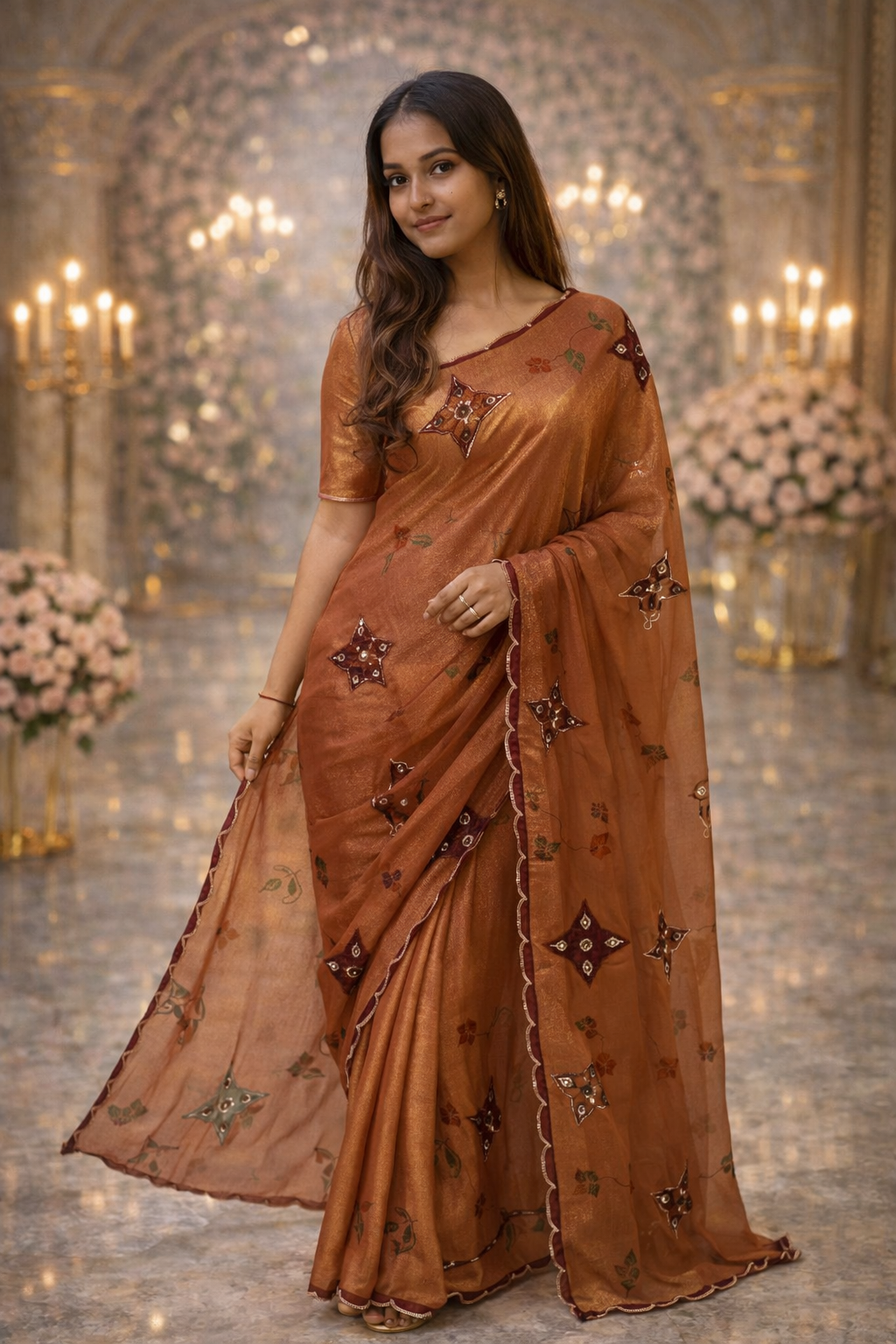 RASM Designer Studio NOORÉA Handcrafted Tisu Saree