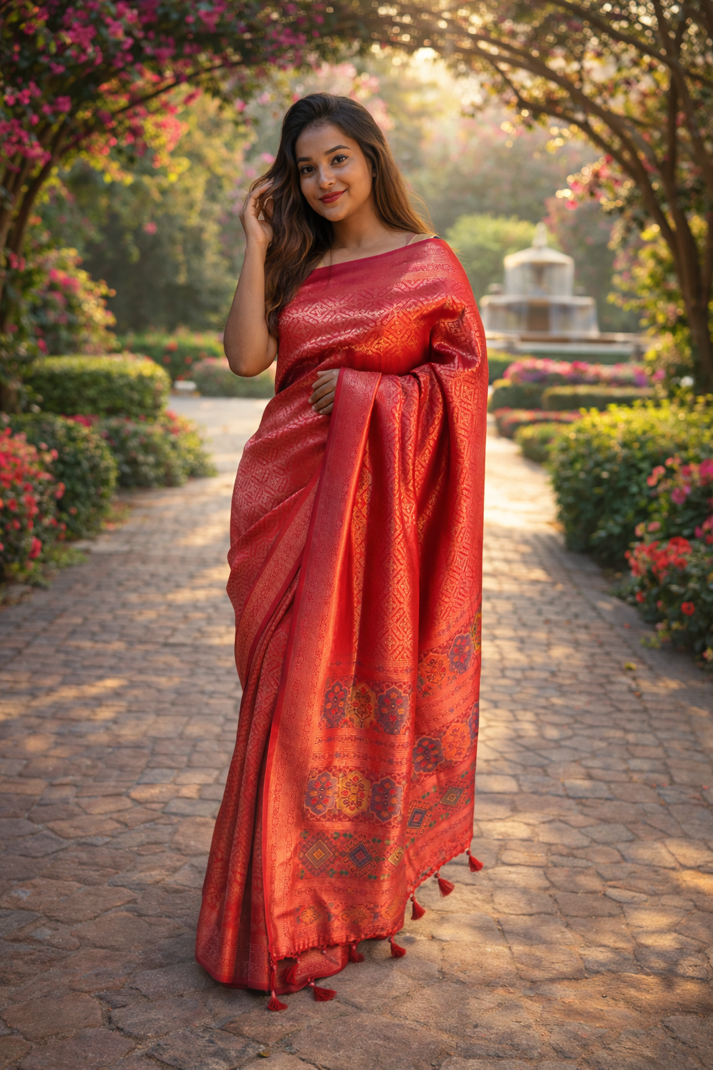 RASM Elara Woven Saree – Heritage Border Elegance
