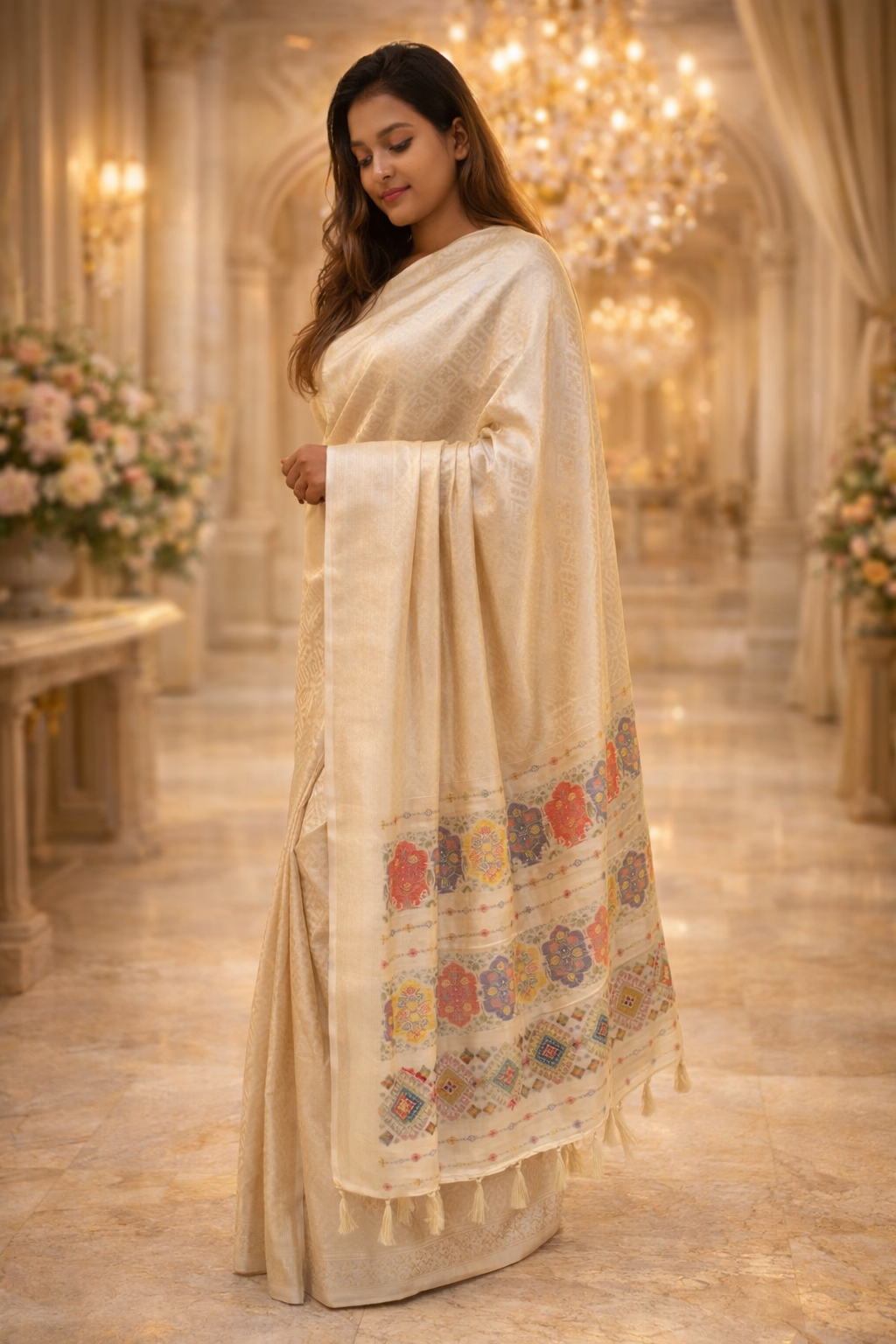 RASM Elara Woven Saree – Heritage Border Elegance