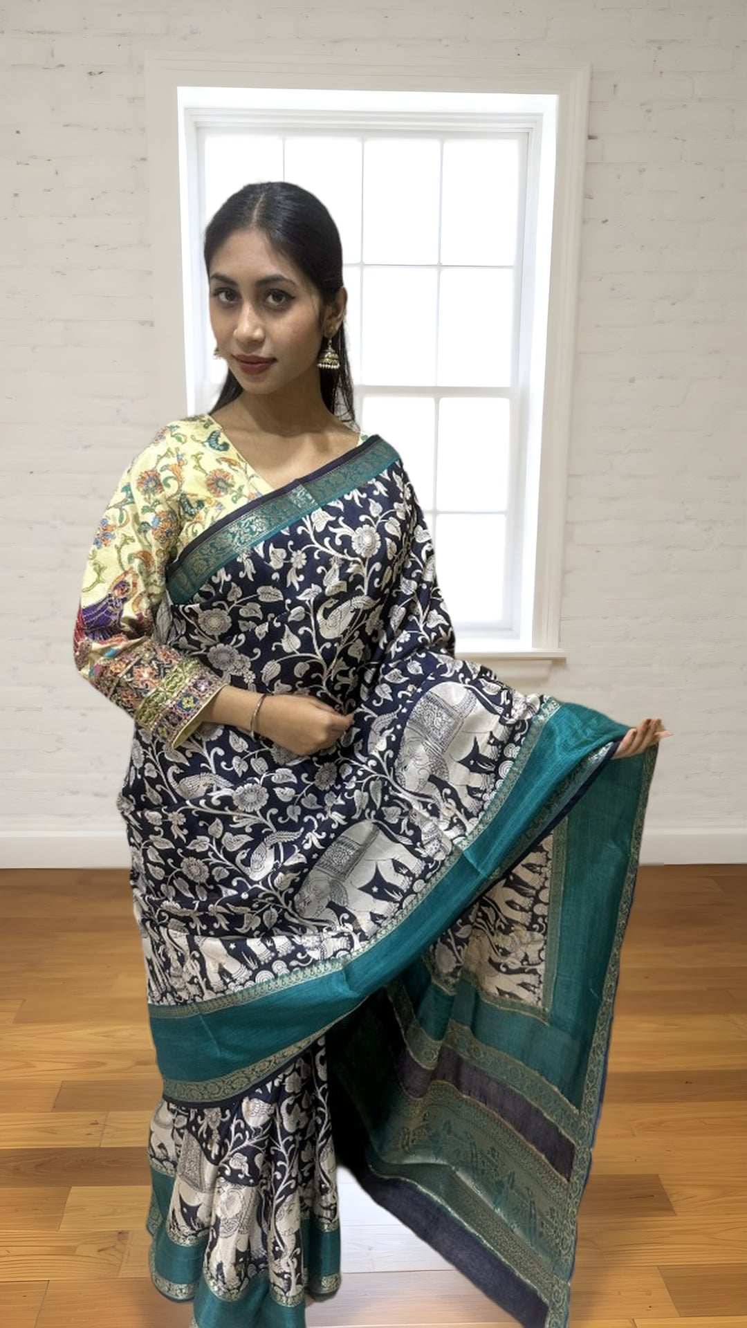 Rajwada Gaj-Mayur Cotton Silk Look Saree